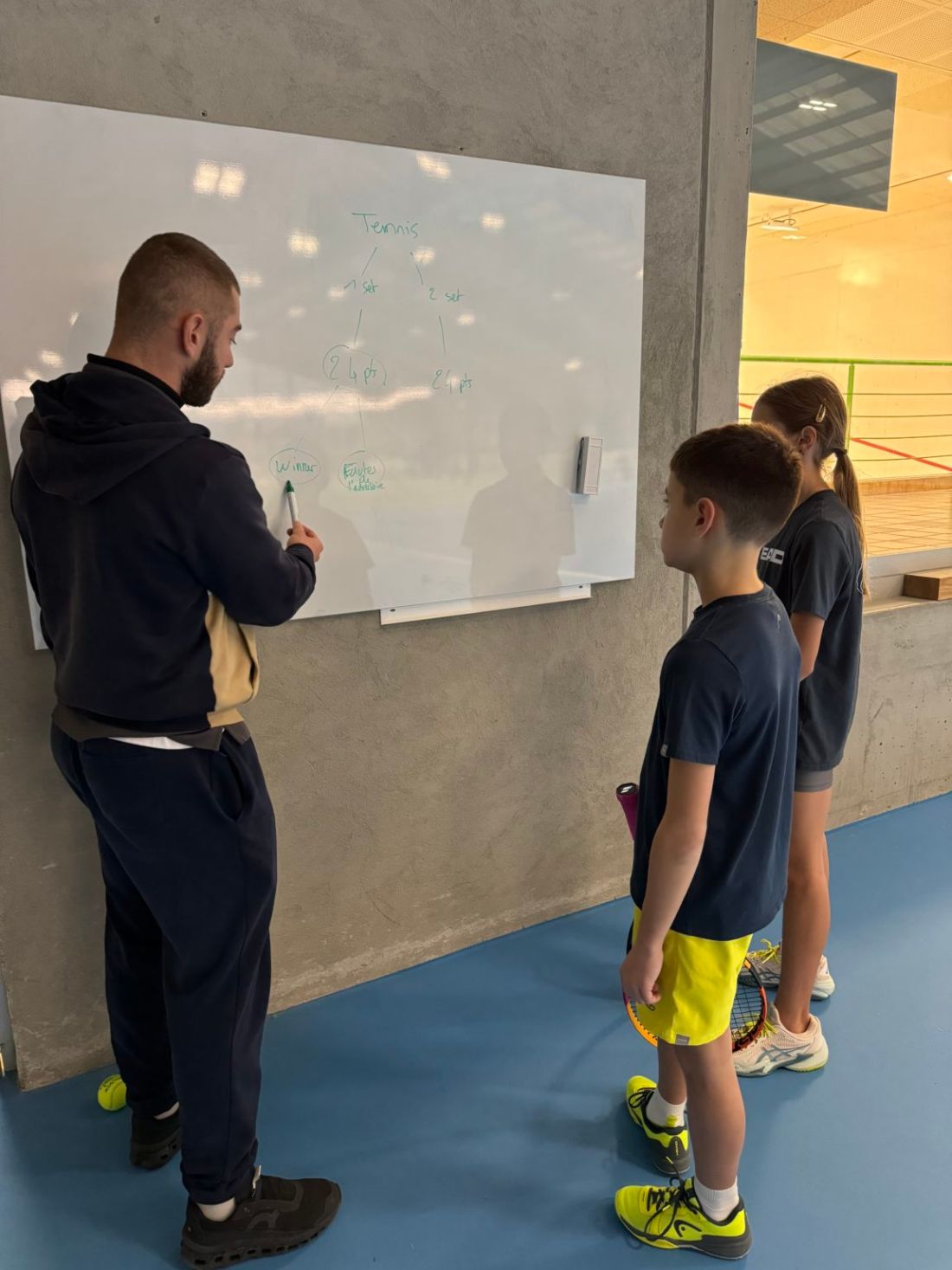 Entraînement de tennis avec les juniors FriTennis