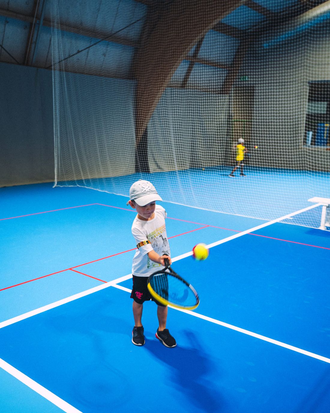 Juniors à l'entraînement lors d'un stage FriTennis